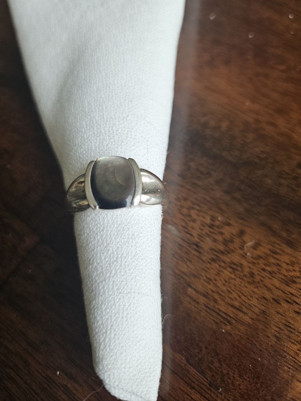 Black Mother Of Pearl Sterling Silver Ring